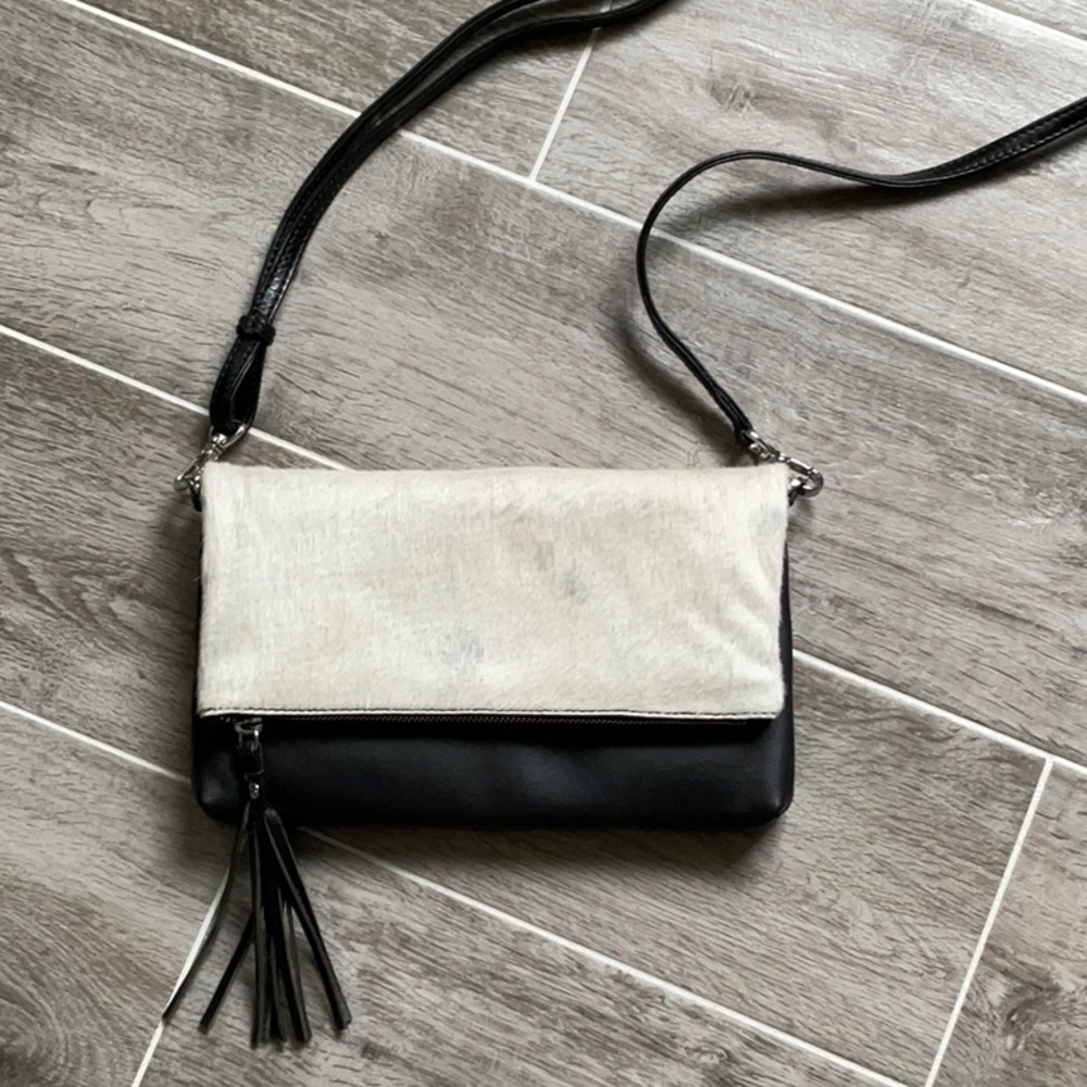 Overland Leather/Cowhide Crossbody Bag NWOT